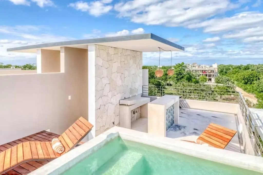 304 Amena Romantic Jungle Ph W/ Private Pool & Gym Apartment Tulum
